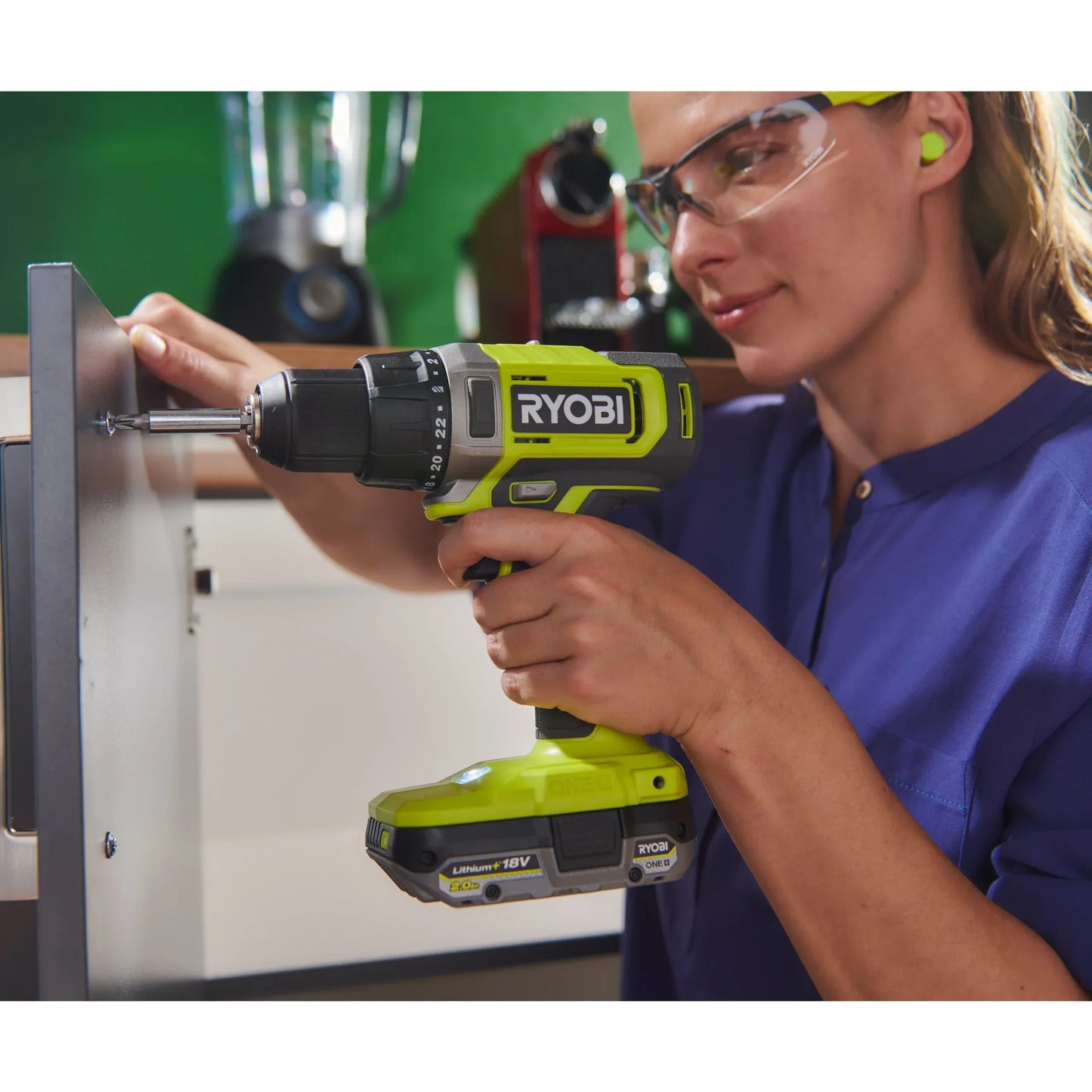 Taladro/atornillador inalámbrico Ryobi® de 18 V